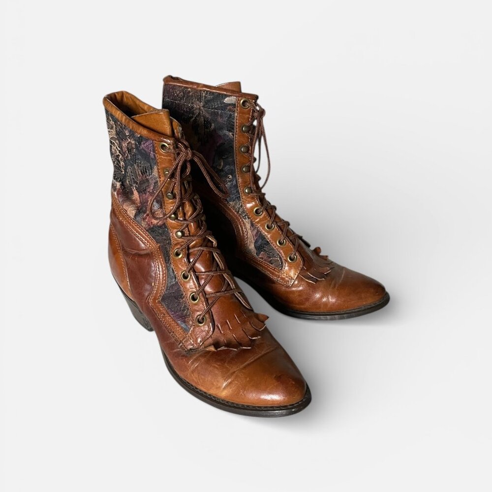 Vintage Capezio American Made Leather Lace-Up Boots